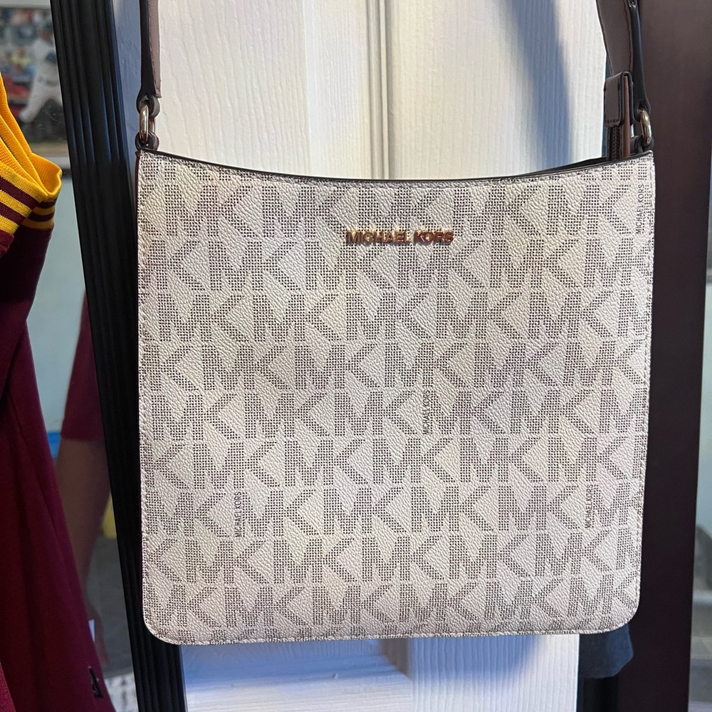 Michael Kors Cream and Brown Monogram Bag